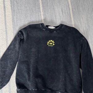 YoungLA Washed Black Crewneck Sweater